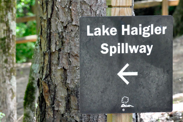 Lake Haigler Spillway sign